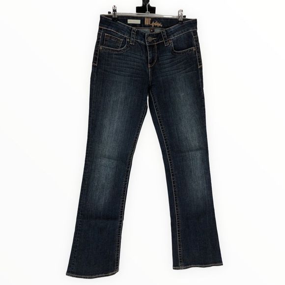 Kut from the Kloth Dark Denim Contrast Stitch Nicole High Rise Bootcut size 4 - Picture 1 of 12